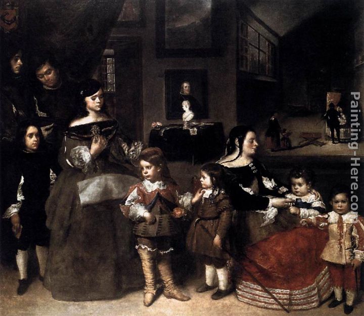 The Artist's Family painting - Juan Bautista Martinez del Mazo The Artist's Family art painting